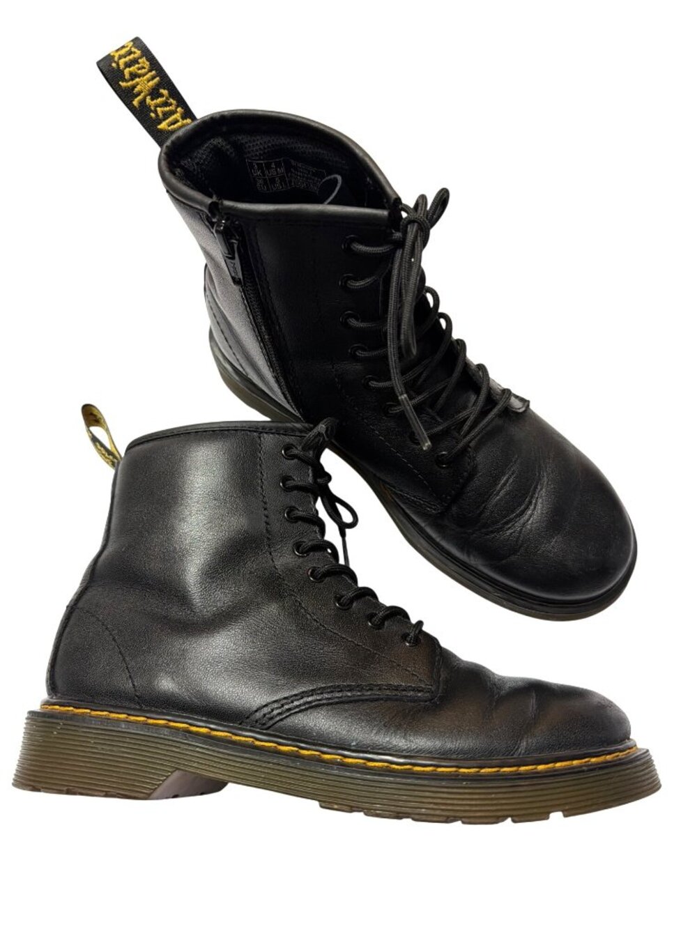 Dr. Martens 1460 J Black Leather Lace-Up Boots Size 36
